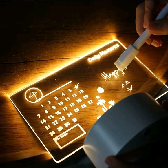 NEW‼️Creative LED Note Board Night Light USB Rewritable Message Board - Picture 2 of 6